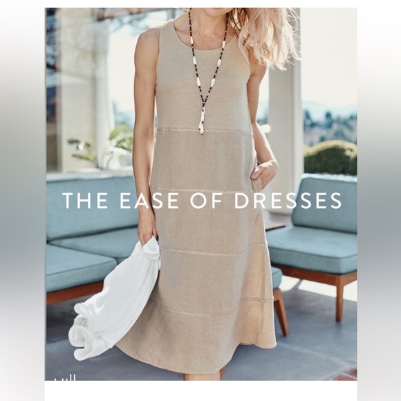 J. Jill Dresses & Skirts - J. Jill Midi Linen Dress Pockets Size Small Tall